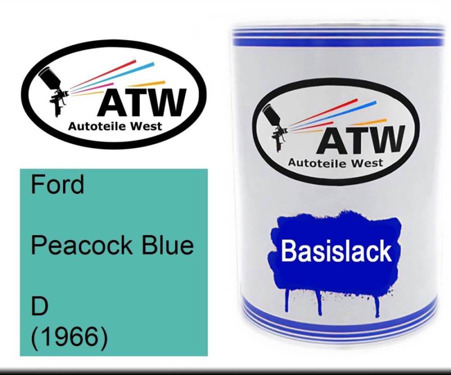 Ford, Peacock Blue, D (1966): 500ml Lackdose, von ATW Autoteile West.